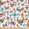Ambesonne Mexican Fabric by The Yard, Traditional Latin American Art Design Natural Inspirations Flowers and Birds, Decorative Fabric for Upholstery and Home Accents, 10 Yards, Tan Brown
